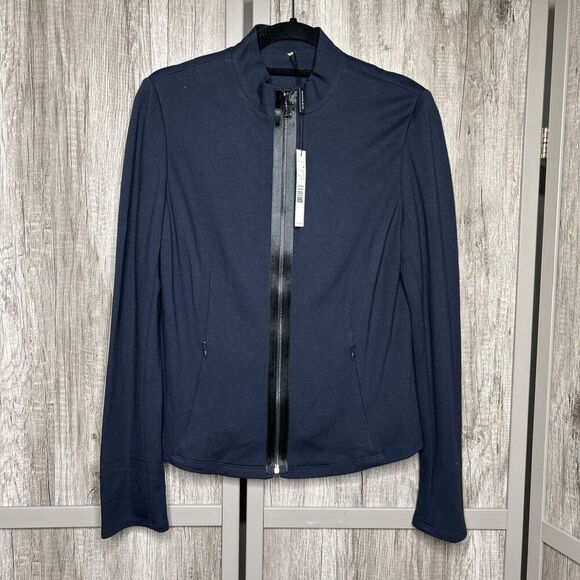 Elie Tahari Full Zip Blazer Navy Color Pockets Angela Jacket Size Medium NWT - Picture 1 of 7